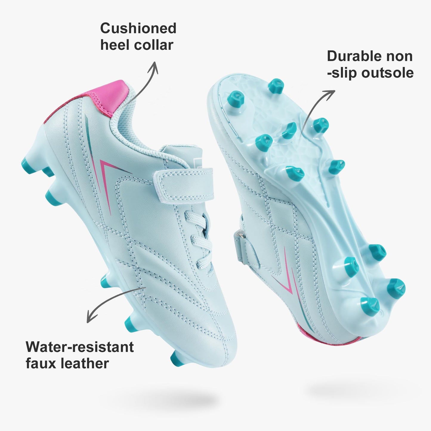 Stelle Girls Soccer Cleats for Kids Training Matches Outdoor Play(AQ,3ML)