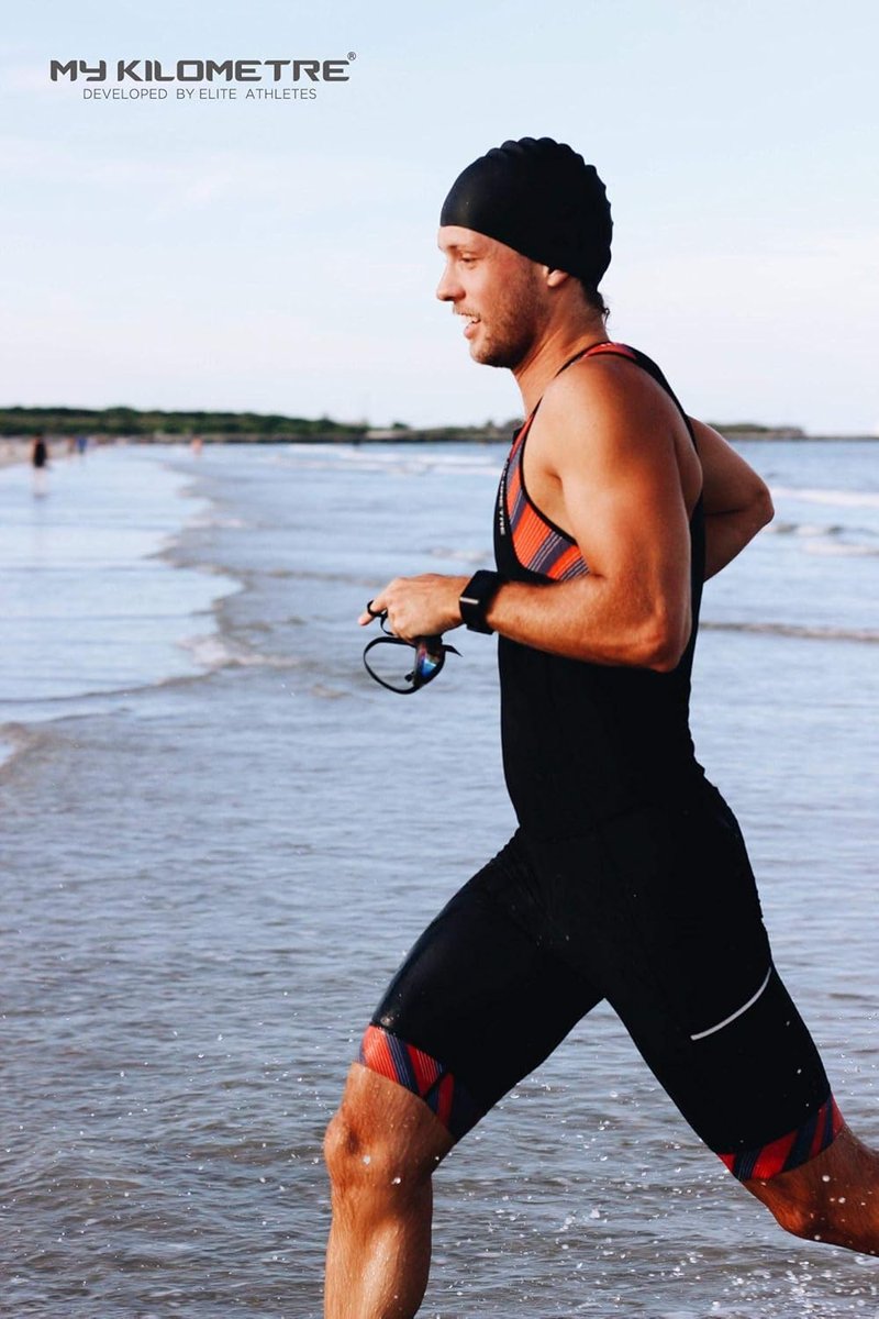 MY KILOMETRE Triathlon Suit for Men - One-Piece Sleeveless Quick-Dry Design with Pockets