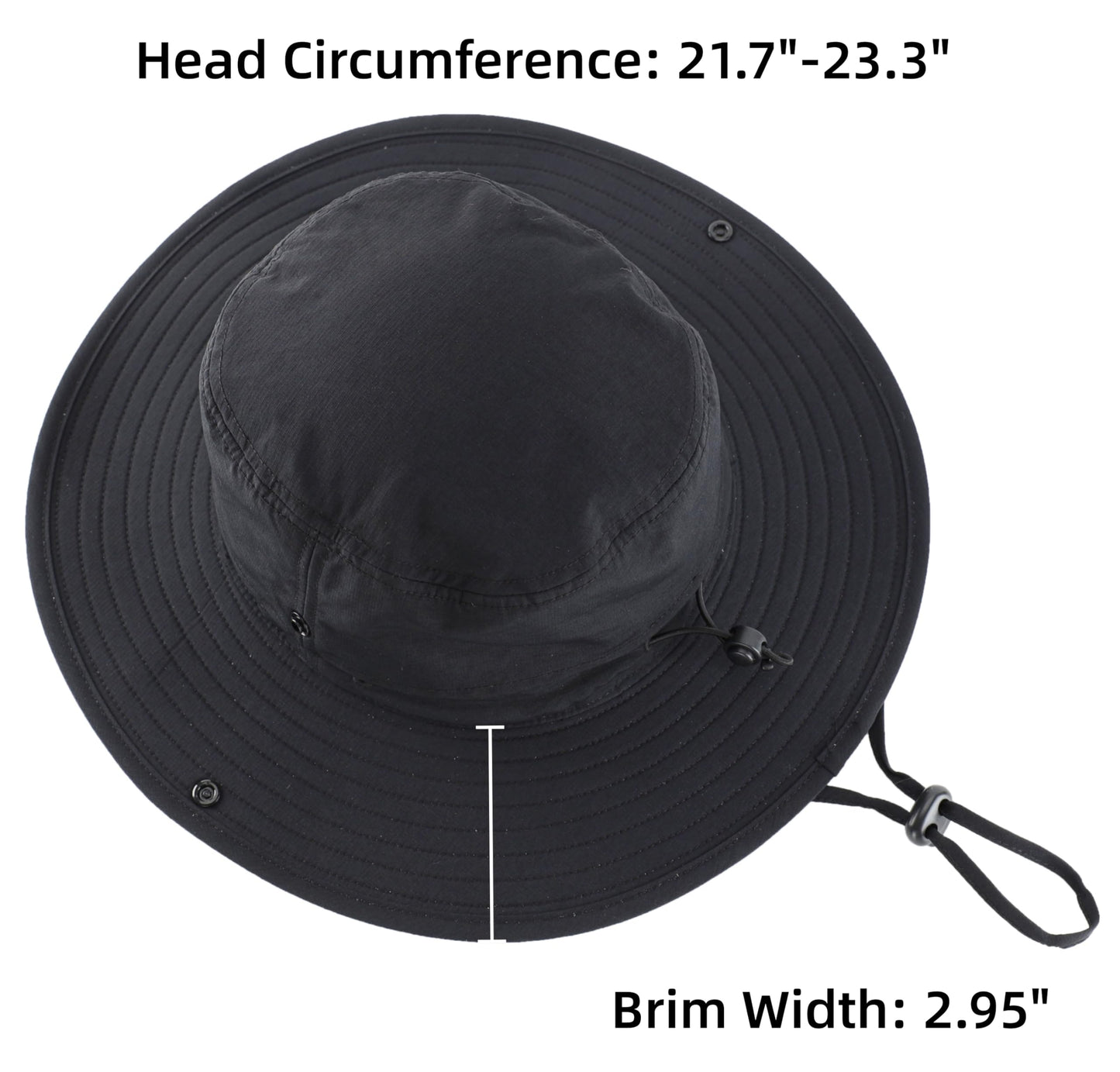Connectyle Mens Womens Wide Brim Safari Bucket Hat UV Sun Protection Fishing Hiking Hats Outdoor Summer Cowboy Hat Black