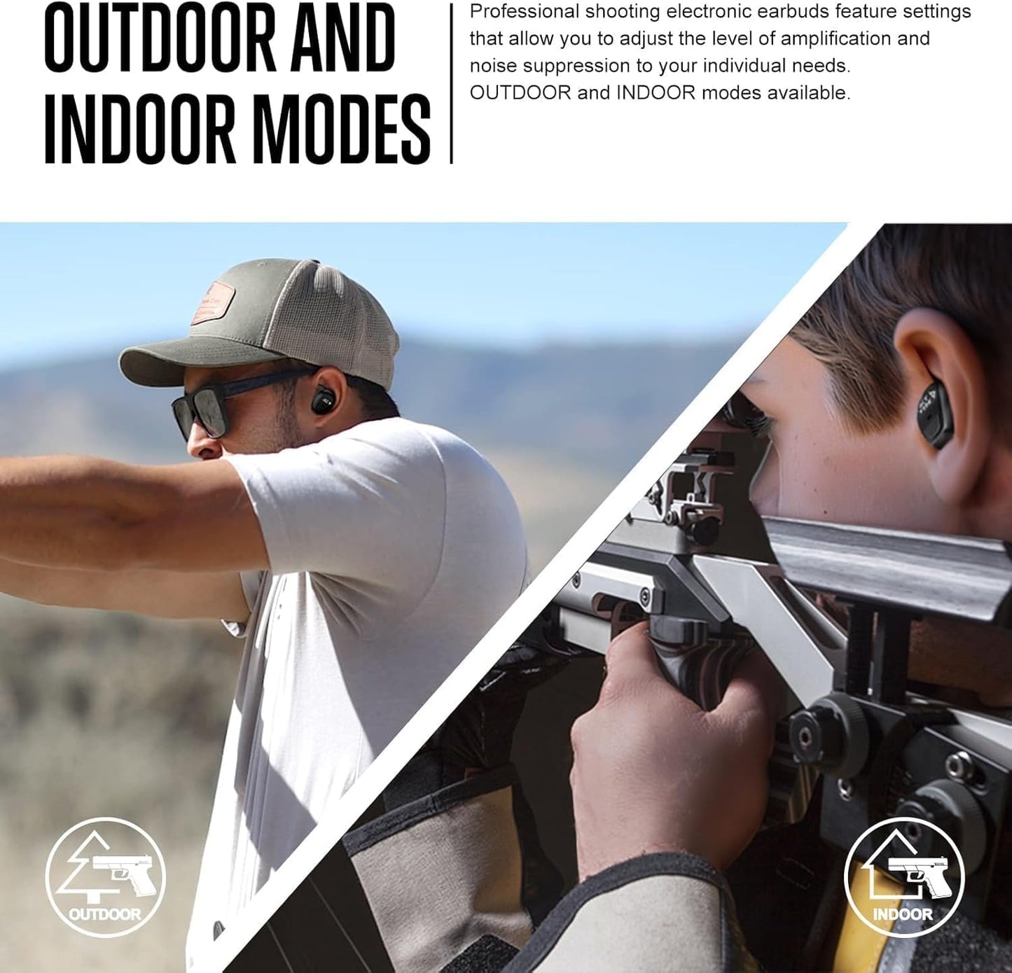 Shooting Ear Protection Ear Plugs - Electronic Noise Reduction Earbuds for Optimal Hearing Safety