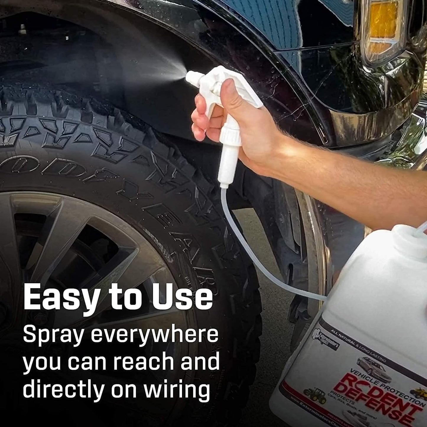 Exterminators Choice Vehicle Defense Spray - 32 Ounce Peppermint Car Spray for Mice & Rats - Rat Protection for Car Engine - Anti Squirrel Solution for Vehicles & Trucks