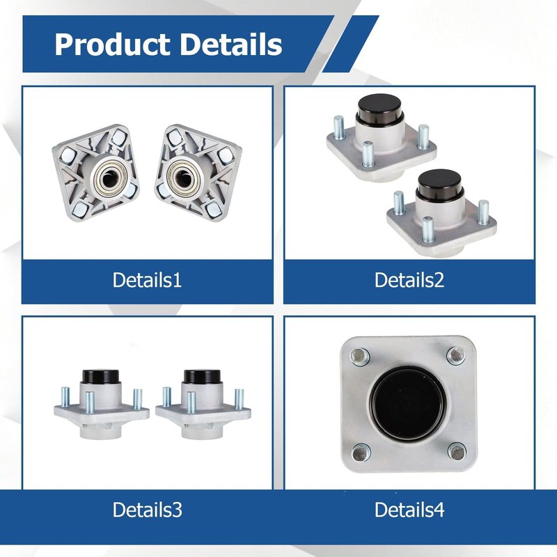 WFLNHB 2 Pack Front Wheel Hub Assembly with Bearings Replacement for Club Car Precedent Ds 2003.5+ 102357701