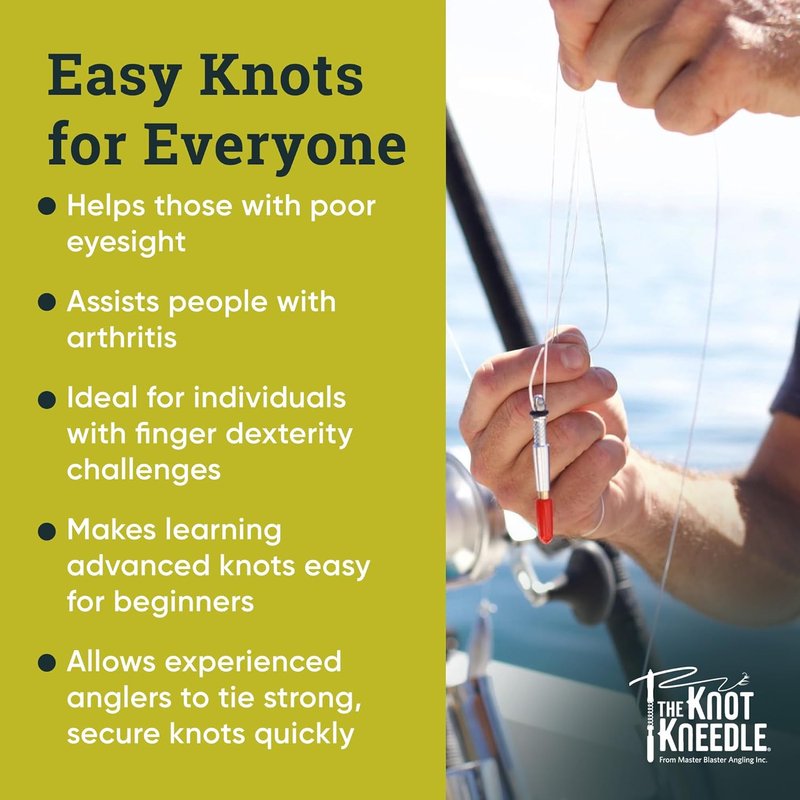 Knot Needle - Advanced Fishing Knot Tying Tool for 25+ Knots | Durable Anodized Aluminum & Stainless Steel