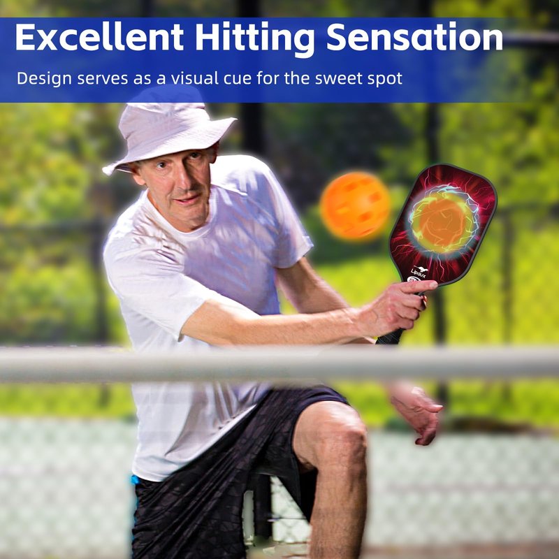 Lipaux Pickleball Paddles Set of 2, USAPA Approved Pickleball Rackets Material with Carbon Fiber, Lightweight Pickleball Paddle Set with 2 Paddles, 4 Balls, 2 Grip Tapes and Carry Bag
