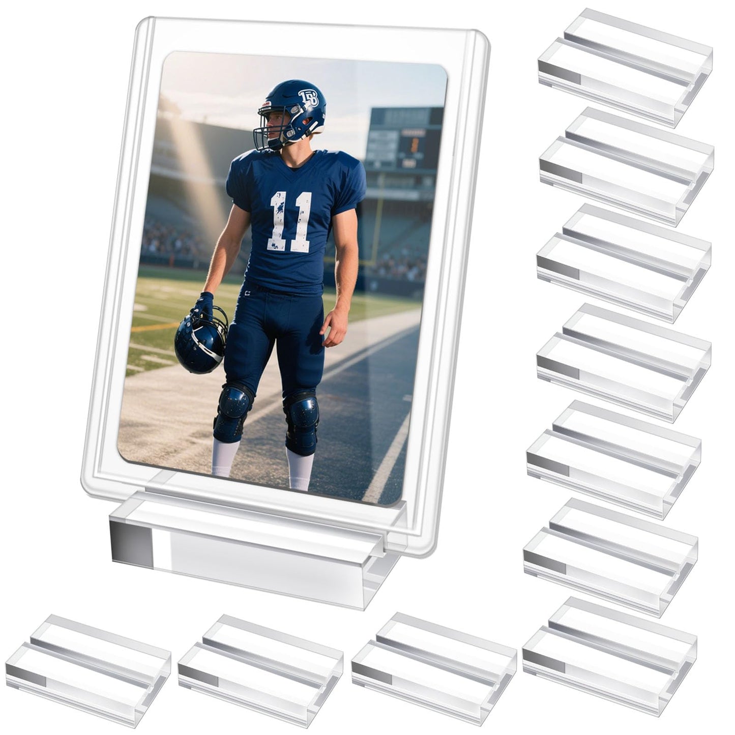 Top Loader Holder, Baseball Card Display Stand for Top Loader, Acrylic Trading Card Holder Display Stand – 10 Pack