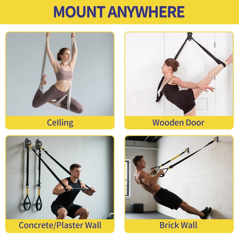 Vehookin 3pcs Resistance Band Wall Anchors, Wall Mount Workout Anchors for Exercise Bands, Home Gym Exercise, Strength Training