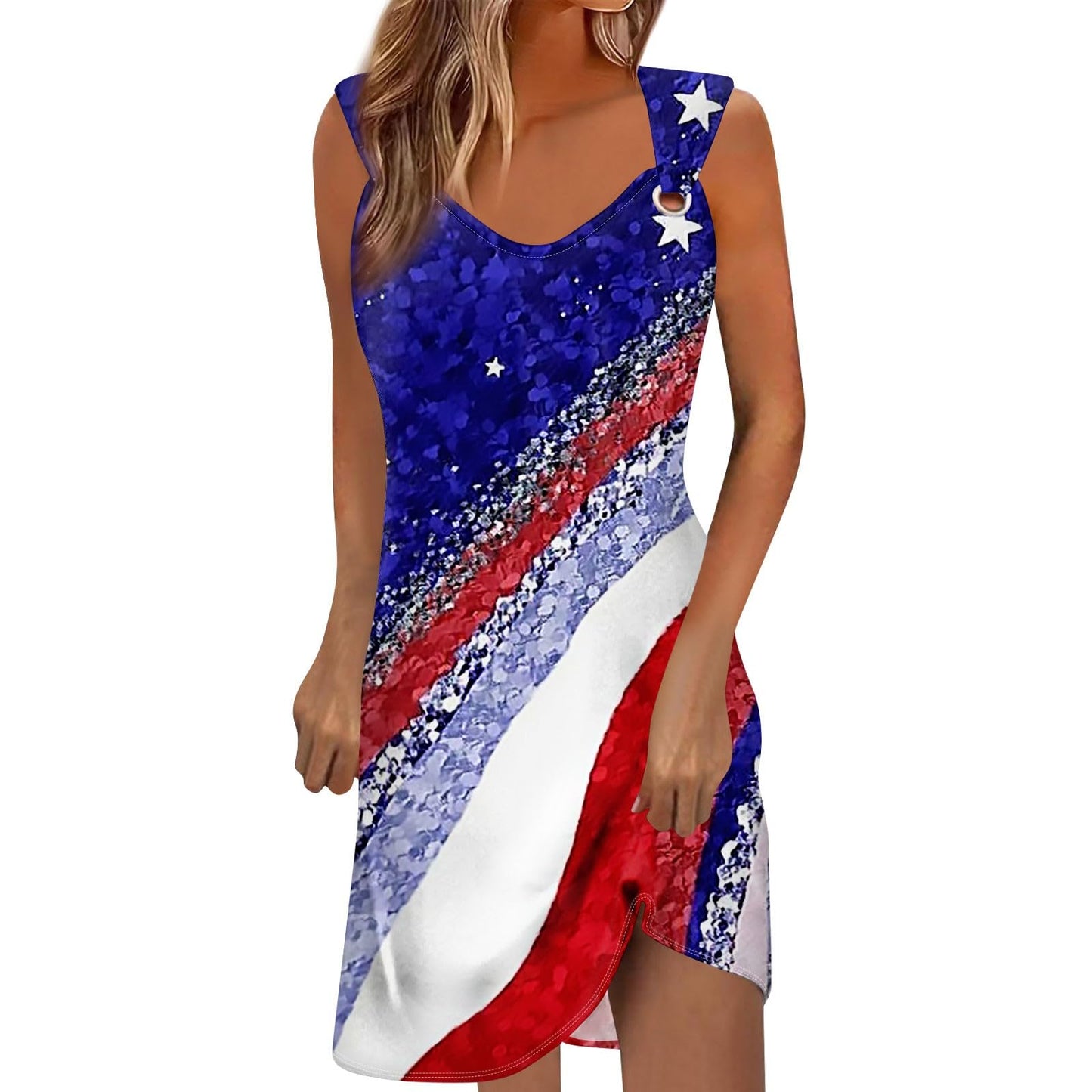 Red White and Blue Shirts for Women,Log in Summer Dresses for Women 2024 Sun Dress Vacation Dresses for Women 2024 Vestidos Elegantes De Mujer Para Fiesta Hawaiian Dresses for Women(Al-Blue,XL)