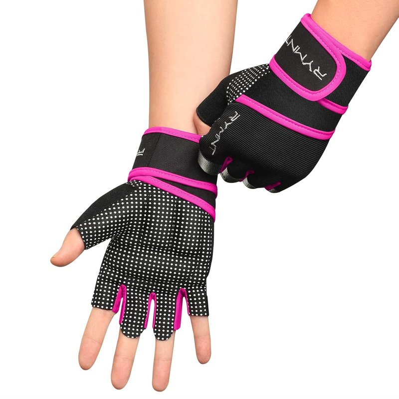 Workout Gloves with Wrist Wrap Support - Full Palm Protection & Extra Grip for Men and Women | Ideal for Gym, Weightlifting & Pull-Ups