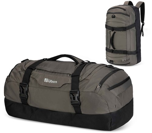 Ubon Large Sports&Travel Duffle Bags Packable Weekend Bag for Men Women (Grey,80L)