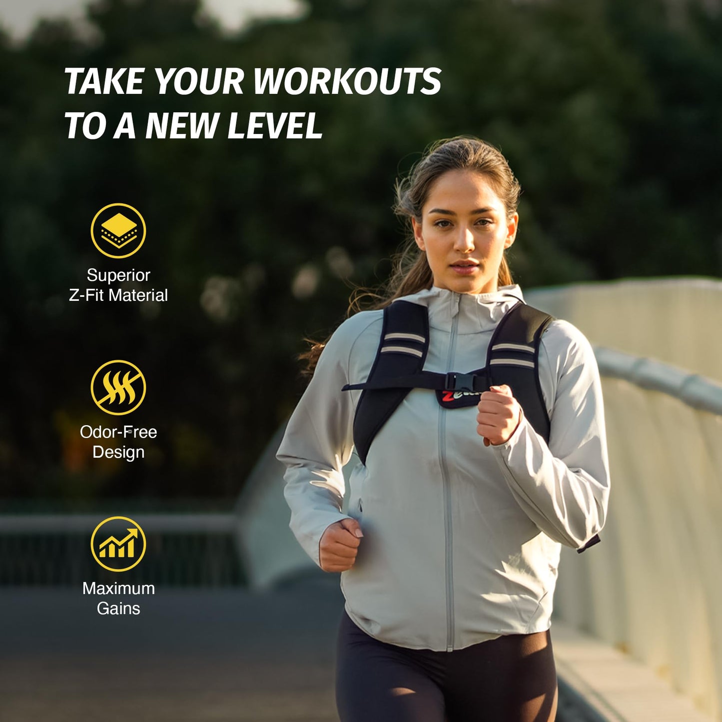 ZELUS Weighted Vest, Washable Z-Fit Soft Iron Weighted Vest for Women and Men, 5/10/15 lb Weight Vest with Reflective Strips & Adjustable Straps, Ultra Thin Weight Vest for Gym Strength Training (10lb) Dark