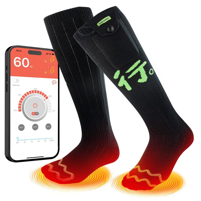 Heated Socks for Men Women, APP Control Electric Heated Socks Rechargeable Washable, Battery Heated Socks Foot Warmer Socks for Hiking Biking Camping Skiing Hunting Outdoor Work, Heating Thermal（XL）