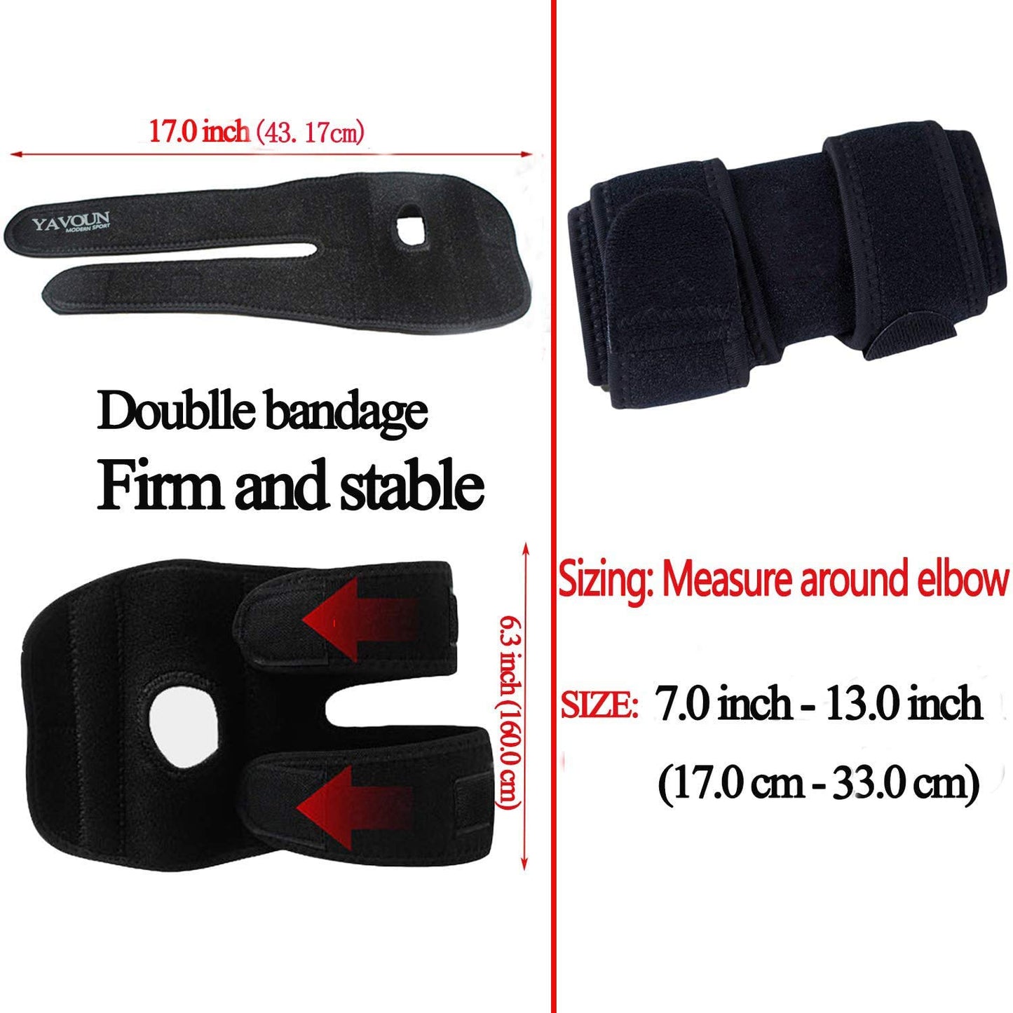 Elbow Brace, Adjustable Tennis Elbow Support for Tendonitis Women Men