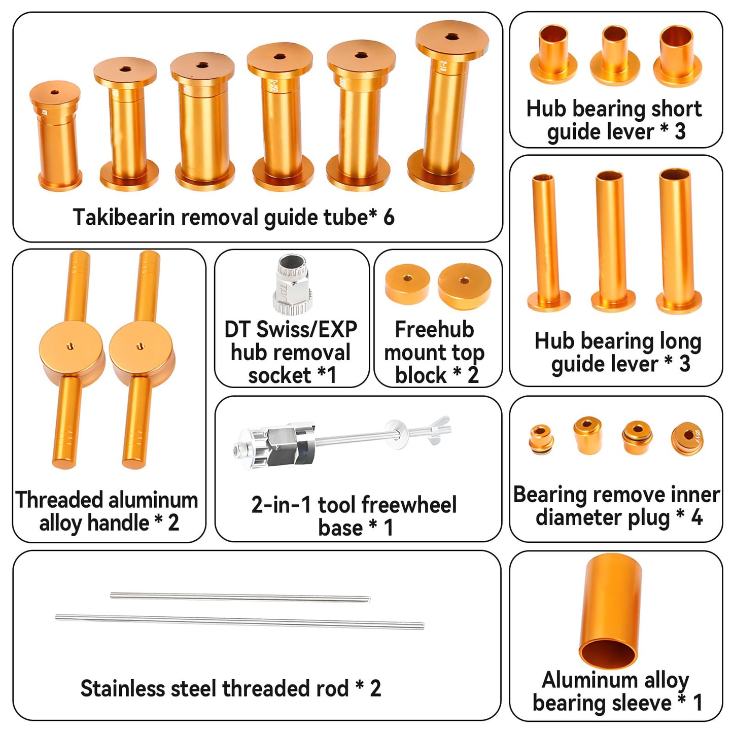 SYWAN Bike Hub Bearing Press & Removal Tool Kit for DT Swiss EXP, DT350, XD, NOVATEC - MTB & Road Bicycle Repair Tools
