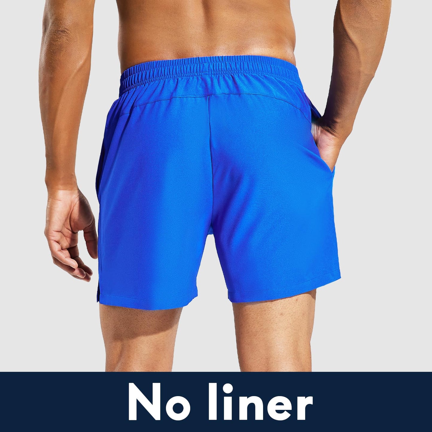 Haimont Men's Quick Dry Running Shorts with Pocket Elastic Waist Athletic Workout Exercise Fitness Shorts, 5 Inch Royal Blue, S