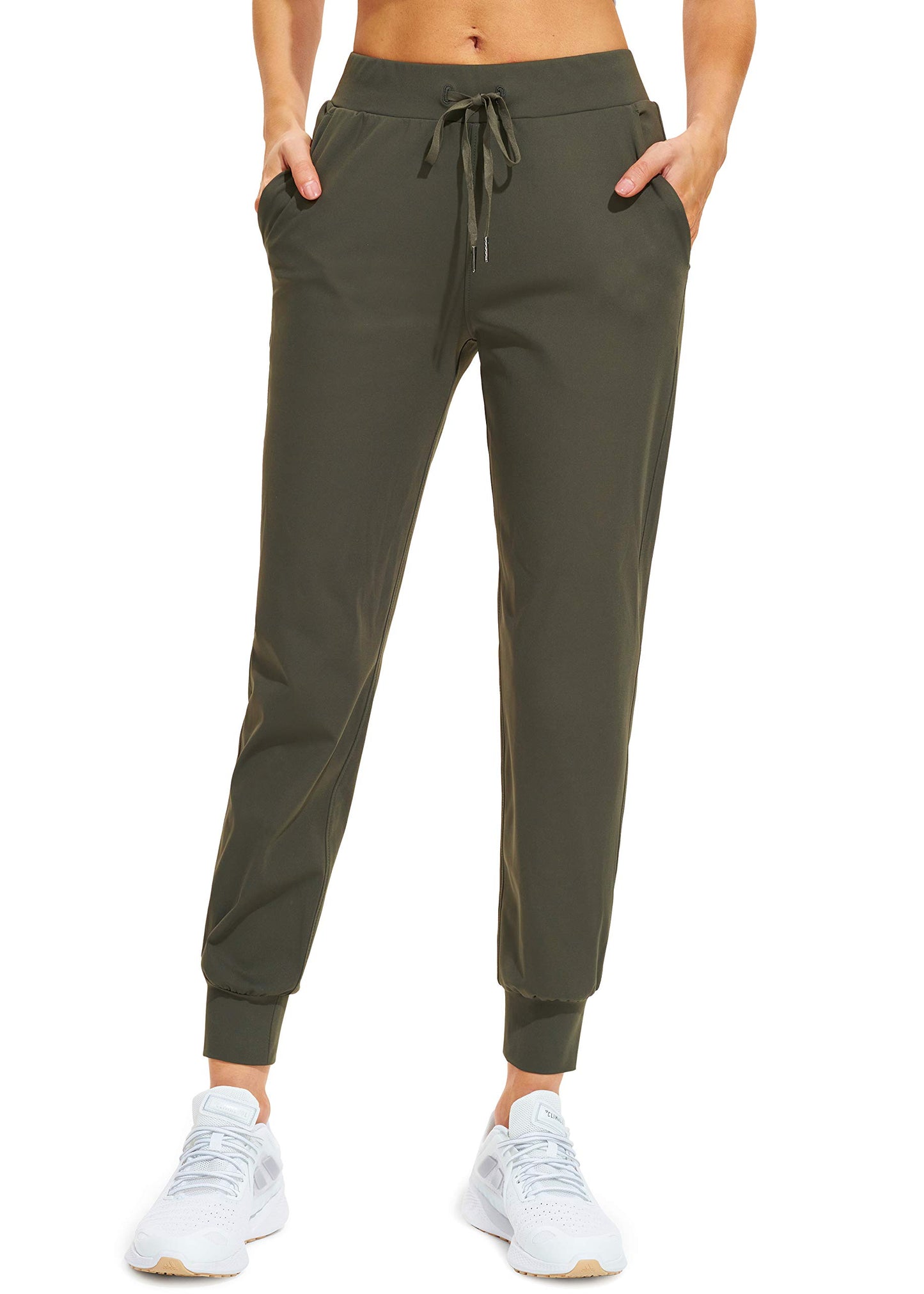 Libin Joggers for Women Tall/Regular/Petite Dance Sweatpants Athletic Workout Trousers Yoga Pants Tapered Casual Teacher Pants for Gym Golf Work Cloths, Olive Green XL