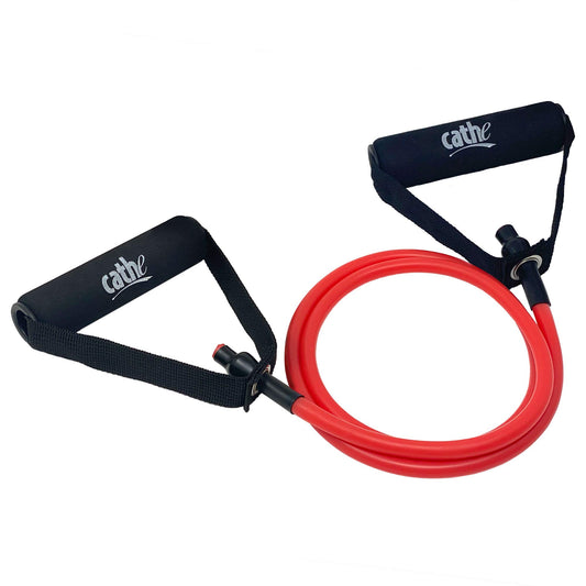 Cathe Resistance Tube & Exercise Band - Red Light Tension Resistance Tube - Perfect for Lower Body, Legs, Glutes, & Upper Body Strength Training