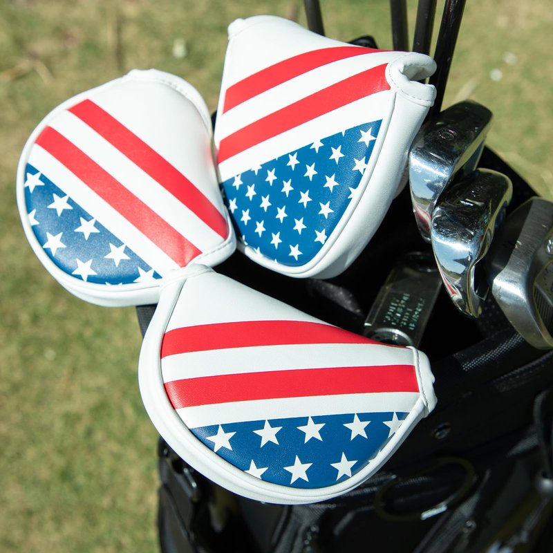 Patriotic Golf Mallet Putter Cover, PU Leather, Magnetic (Center Shafted (mid Mallet))