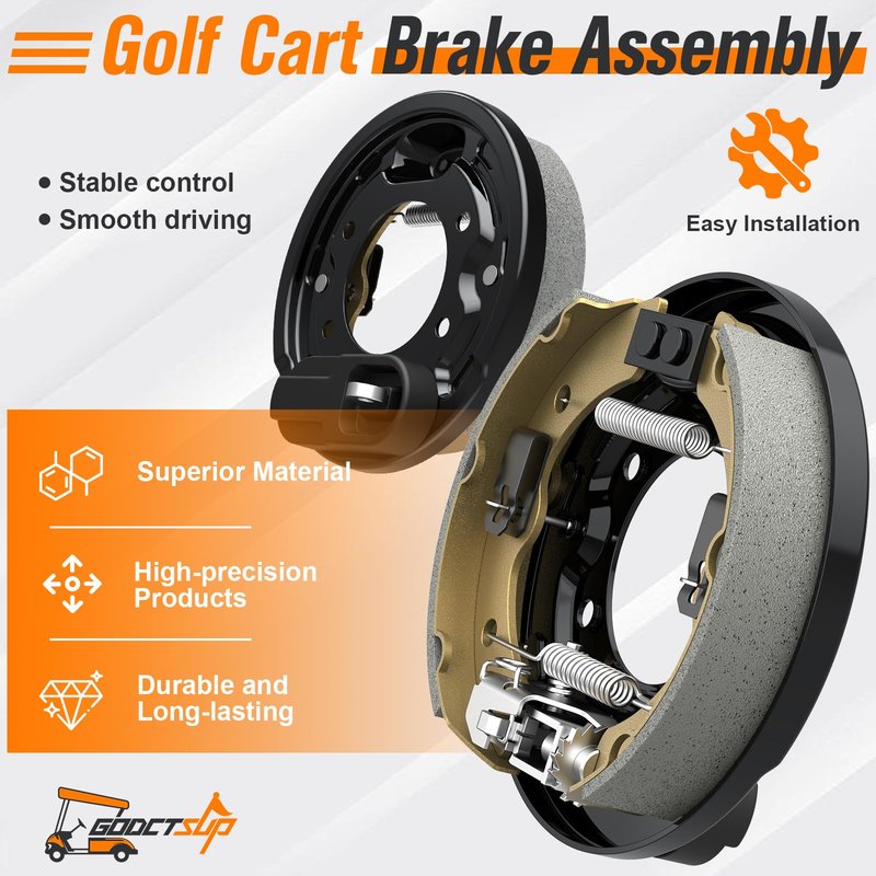 GODCTSUP Golf Cart Brake Assembly, Fits Precedent &DS 1995-Up and Tempo 2018-Up, Driver & Passenger Side Club Car Rear Brake Cluster, Club Car Brake Kit OEM# 101823301, 103380202