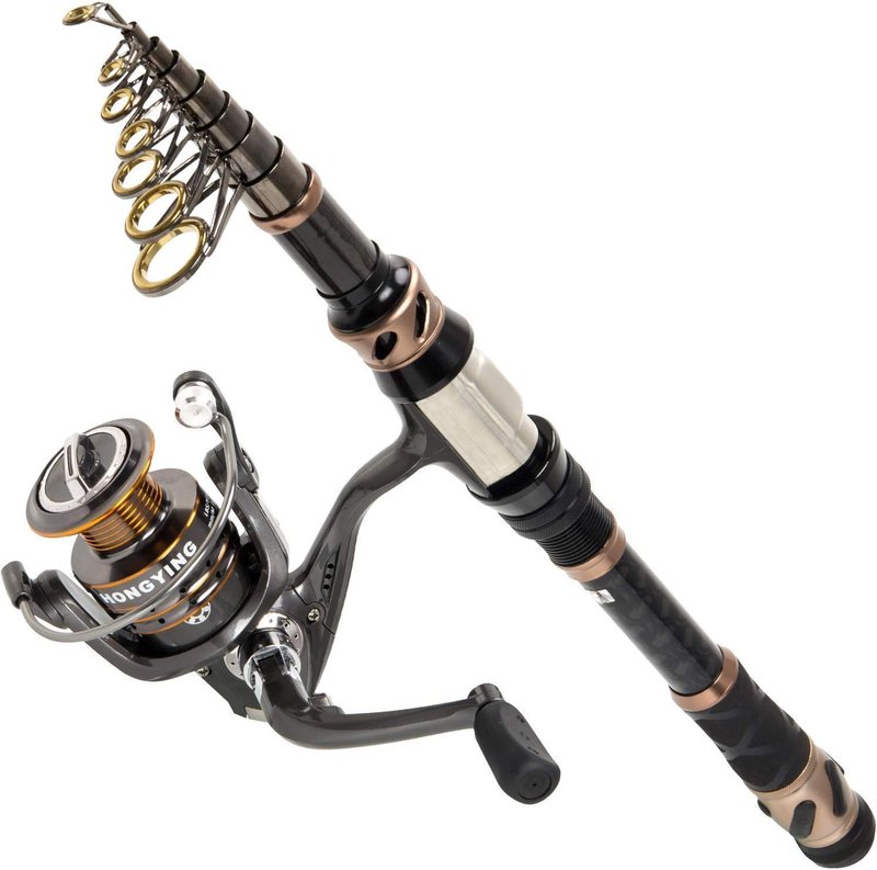 Fishing Rod and Reel Combo - Carbon Fiber Telescopic Fishing Pole with 12 +1 Shielded Bearings | Lightweight & Durable