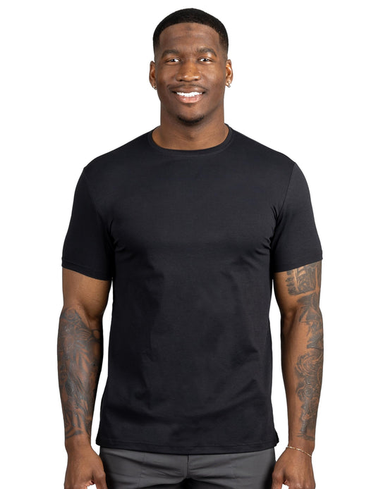 4KOR Fitness Athletic Fit T-Shirt Premium Fitted Short Sleeve Classic Performance Crew Neck T-Shirt (Black, Medium)