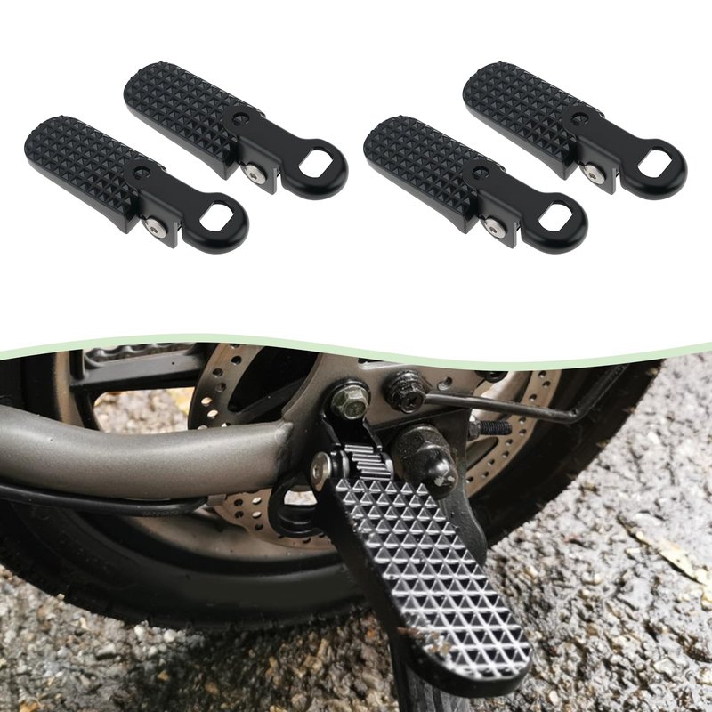 SG Store 2 Pairs of Bike Foot Pegs Length 112mm Pedal 78x37mm Aluminium Alloy Anti-Skid Folding Foot Rest for Mountain Bike E-Bike Motorcycle Black