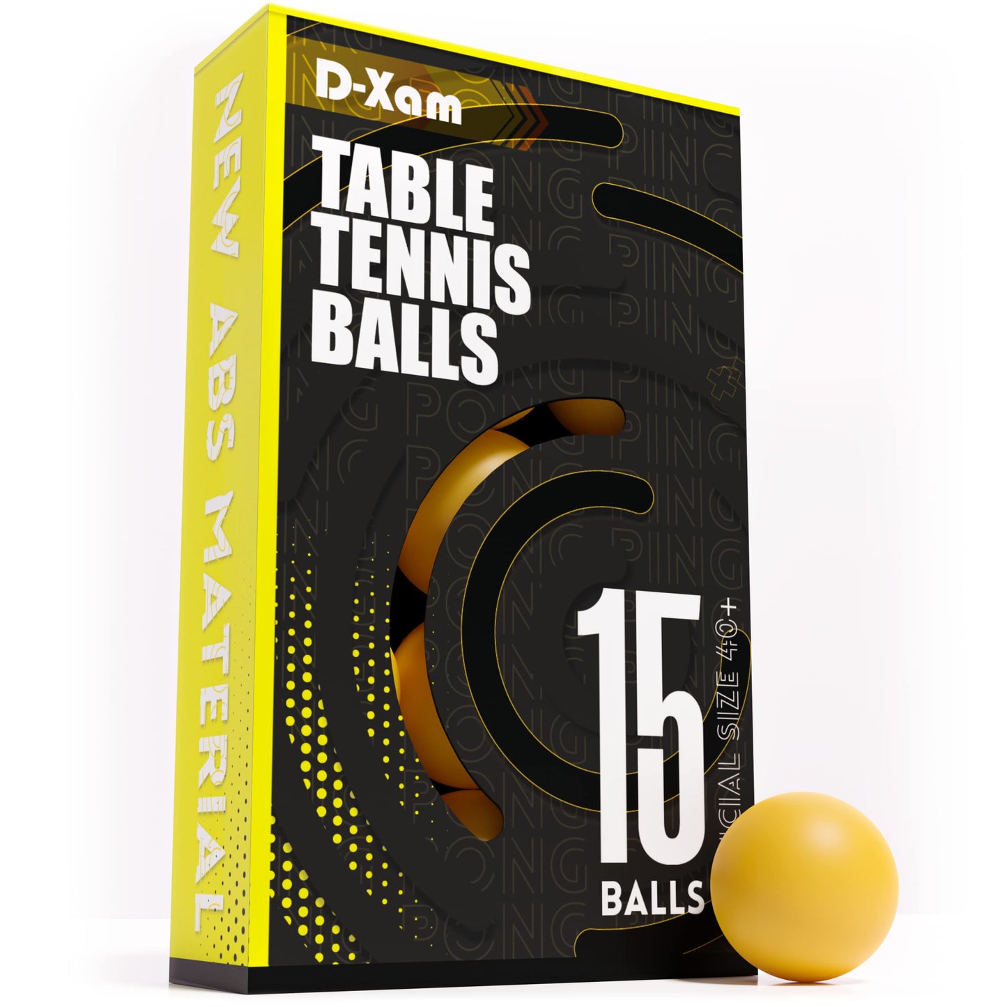 D-Xam 15 Pack White Ping Pong Balls 1 Star 40mm Official Size High Bounce Professional ABS Table Tennis Ball for Training & Practice - Durable High Performance