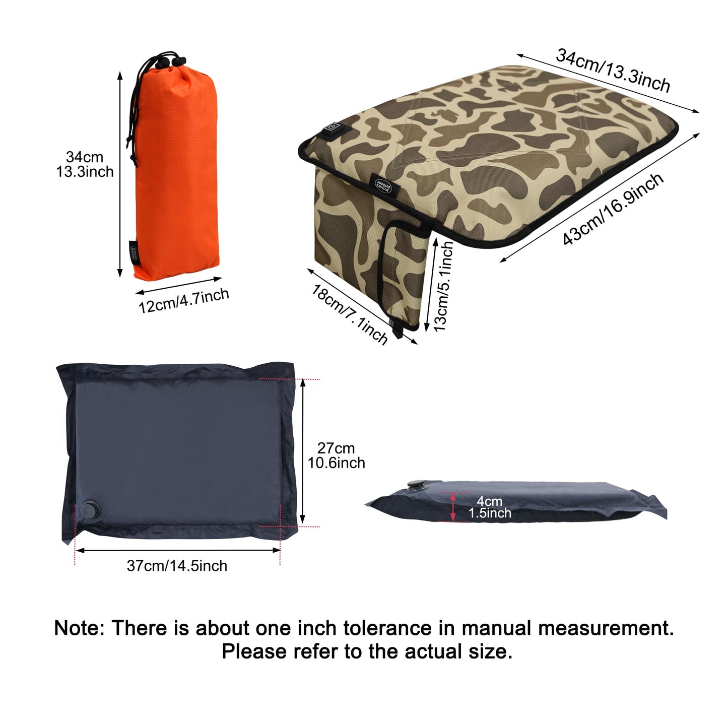 Portable Heated Seat Cushion,Heated Stadium Seats for Bleachers(Camo Green)
