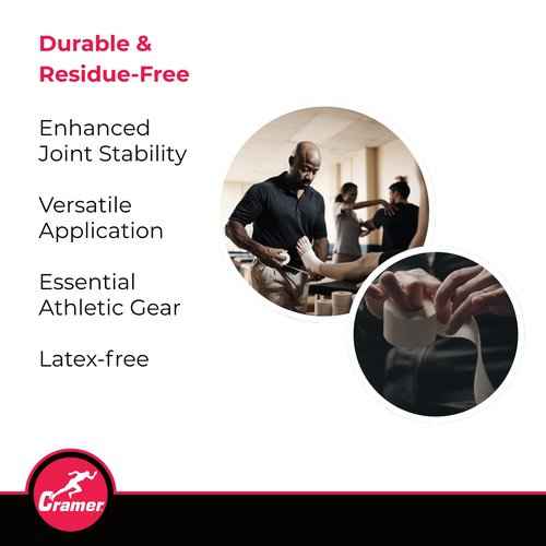 Cramer Team Color Athletic Tape, White, For Ankle, Wrist, and Injury Taping, Helps Protect and Prevent Injuries, Promotes Faster Healing, Athletic Training First Aid Supplies, 1.5", Bulk 32 Roll Case