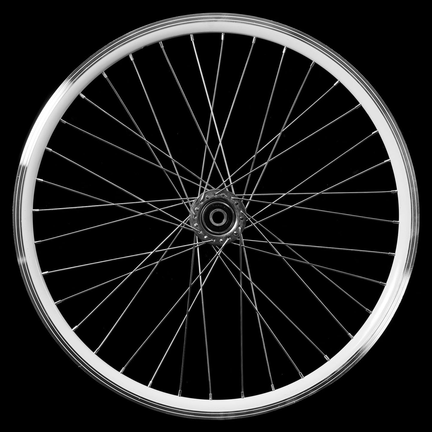 AkiiGer Adults 3 Wheels Bicycle Wheels Tricycle Right Wheel 20" Double Wall Alloy Rim 36x13G Silver Spoke Aluminum Alloy White/Silver