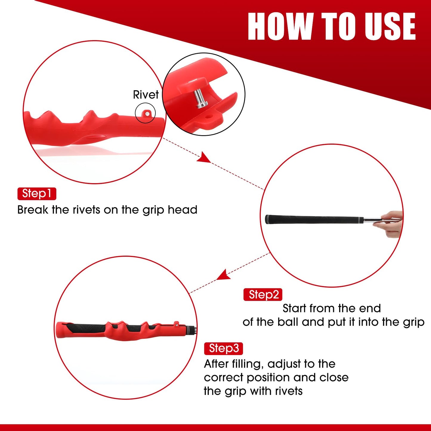 Sotiff 2 Pcs Golf Swing Trainer Golf Grip Training Aid Improving Hand Positioning Removable Swing Grip Attachment for Beginner Clubs