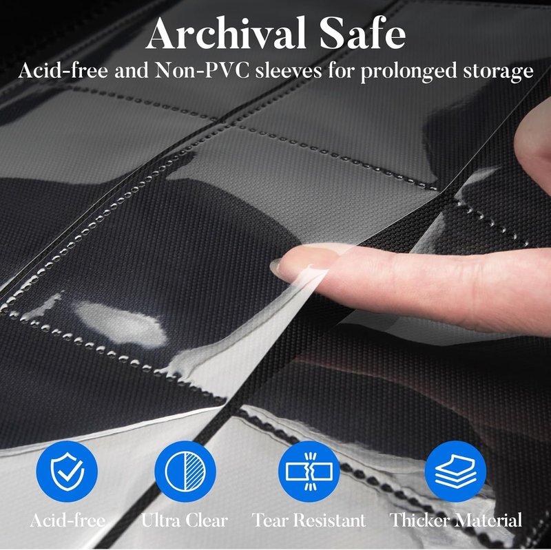 Premium 9 Pocket Card Binder - Sturdy PU Cover for 360 Cards | Sleek Black Trading Card Album