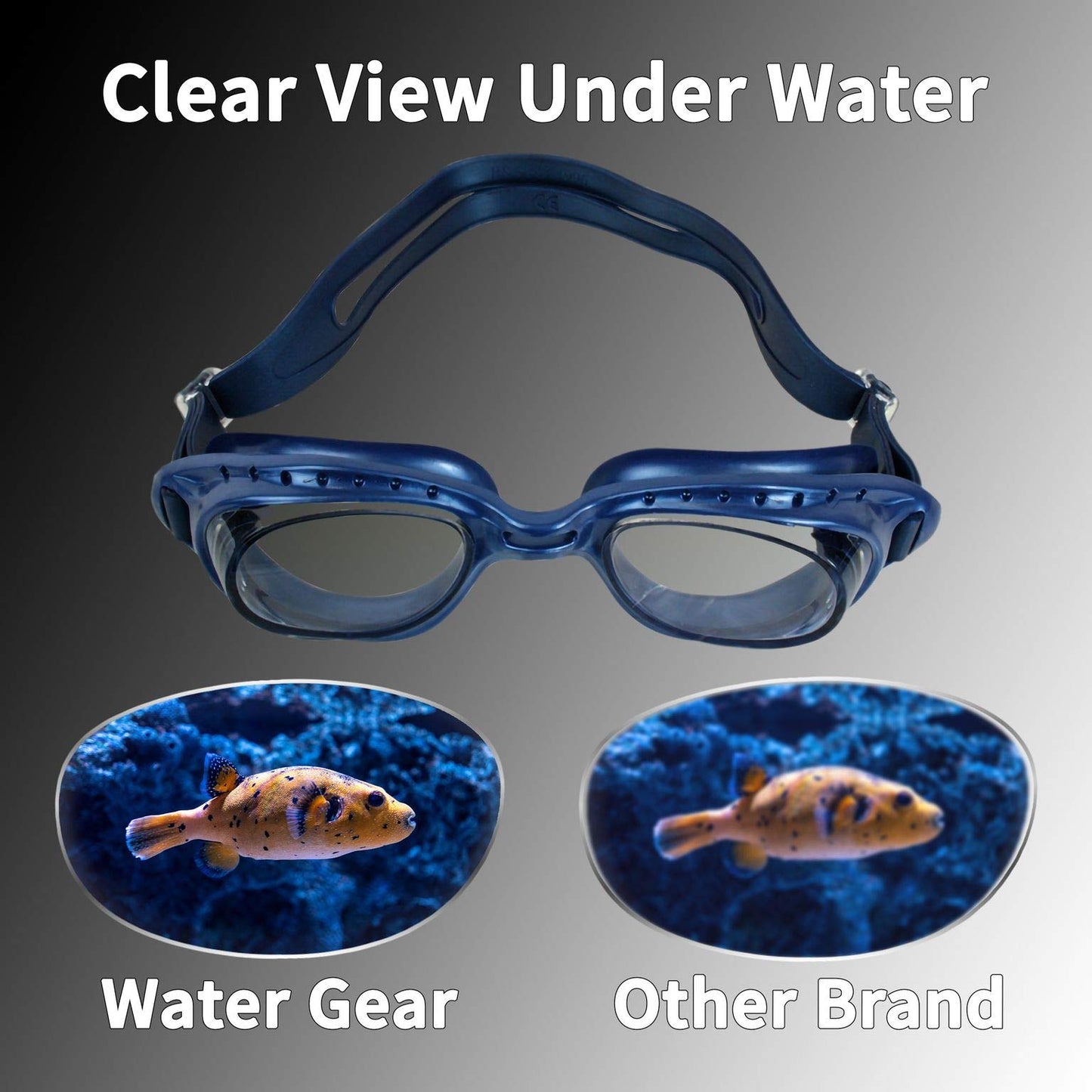 Water Gear Elite Anti-Fog Goggles - Women and Mens Swimming Goggles - Great for Pool and Diving - Comfortable and Clear Vision - Water Sports and Exercise - Blue