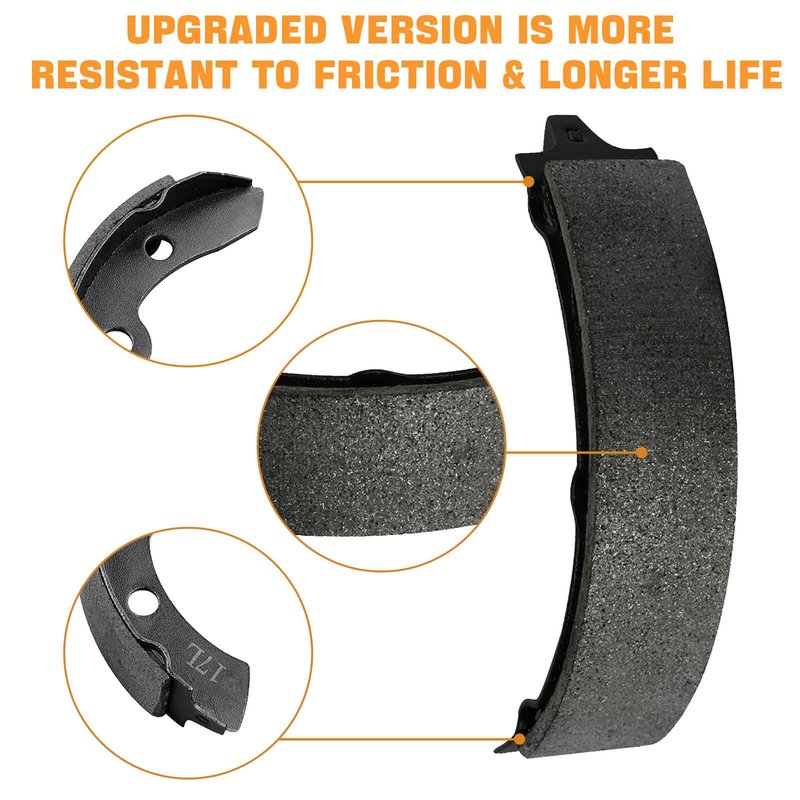 Golf Cart Brake Shoes Kit for Club Car DS & Carryall Manual Adjust 1981-1994 Golf Cart Rear Brake Assembly OEM# 1011463 1011296 1011433 1015757(4PCS-Long)