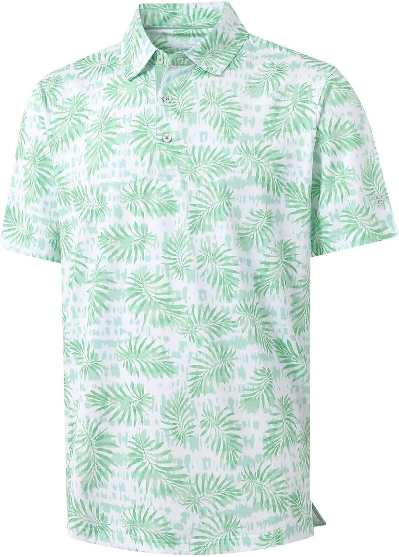 Men's Golf Polo Shirt - Short Sleeve Dry Fit Moisture-Wicking Performance | Stylish Print Patterns