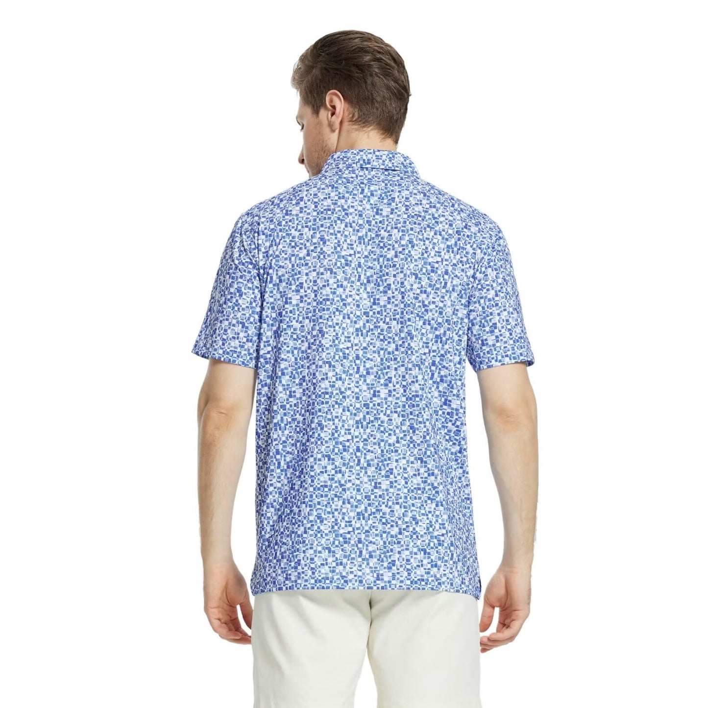 M MAELREG Golf Shirts for Men Dry Fit Print Patterns Performance Moisture Wicking Mens Polo Shirts Short Sleeve