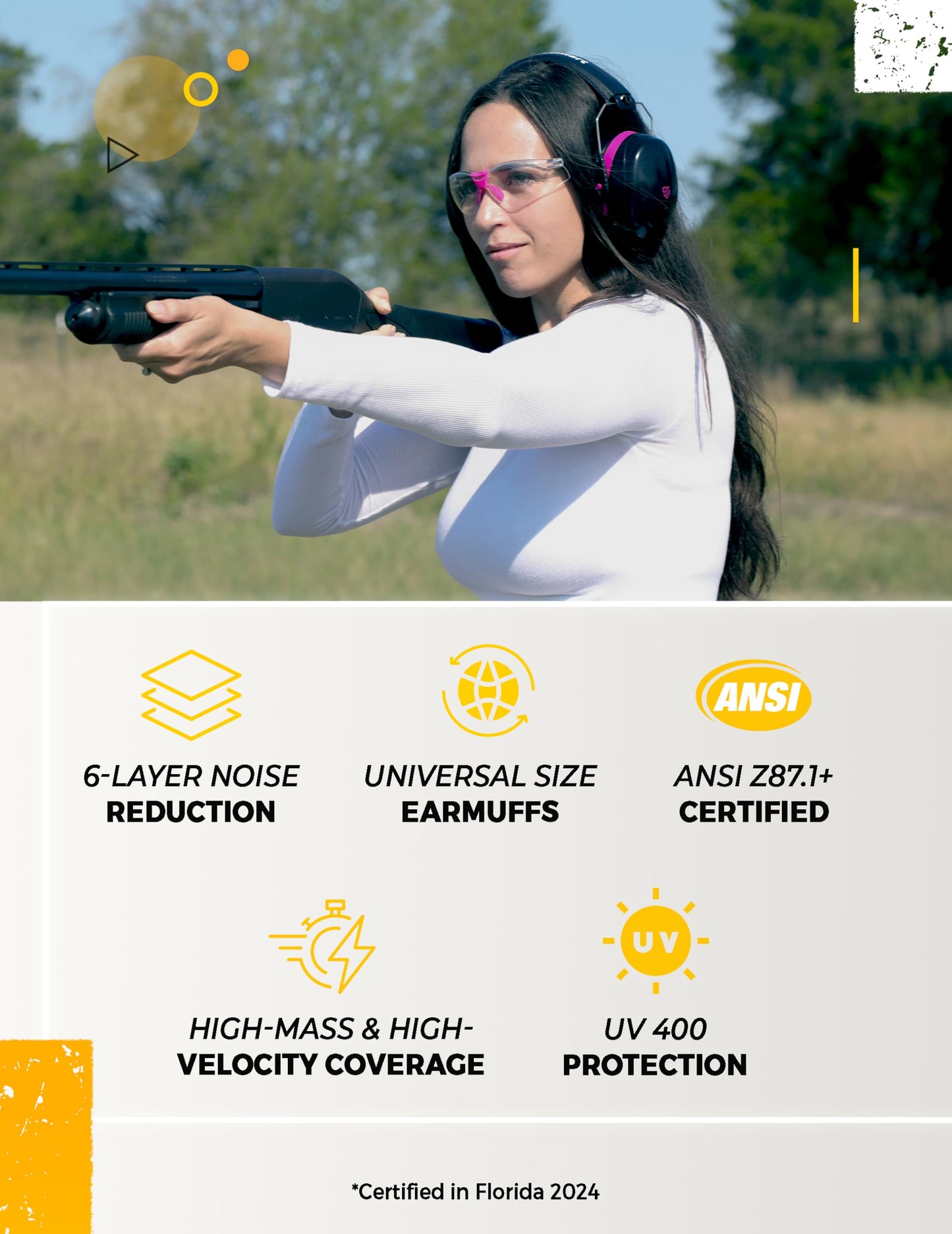 TradeSmart All-in-One Shooting Ear Protection - Comfort+ NRR 28 Earmuffs, Glasses & Earplugs + Carry Case