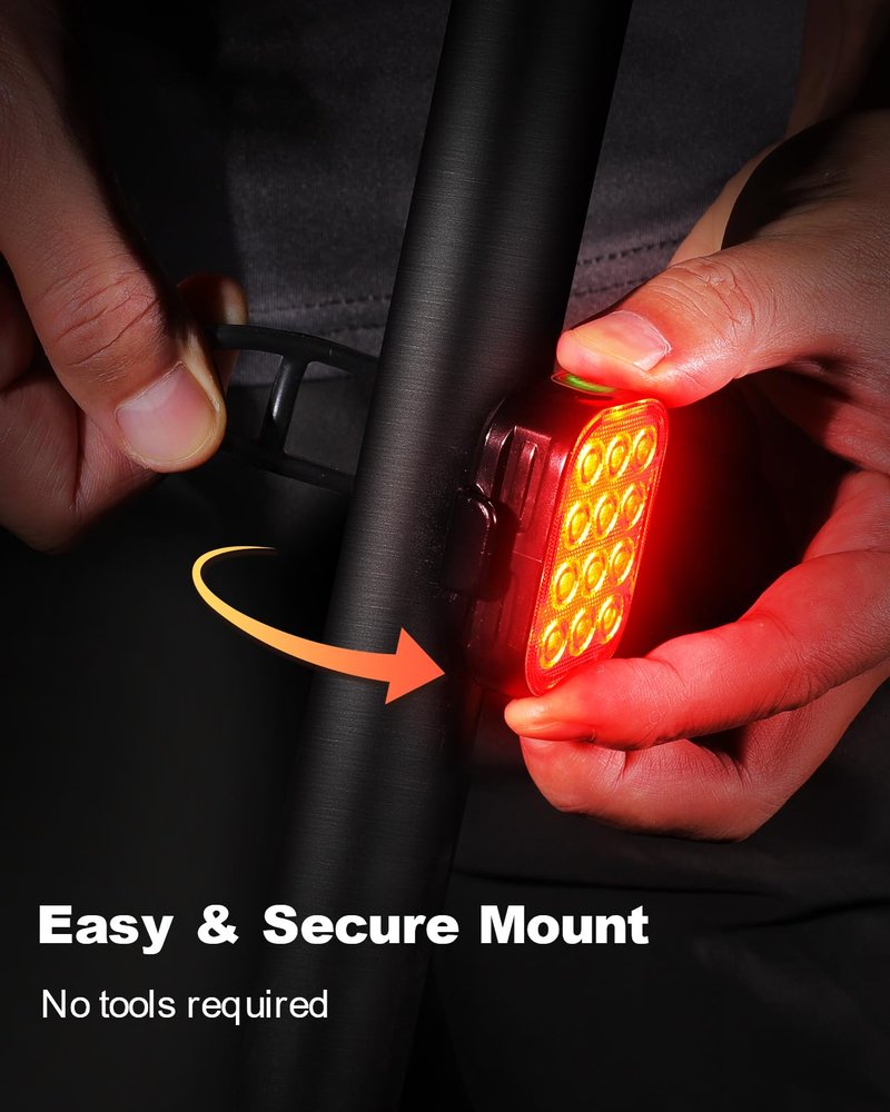 ISEYOU Bike Tail Light [2 Packs], USB Rechargeable Rear Bike Light for Night Riding, 6 Light Modes, IP65 Waterproof & Drop Resistant LED Bicycle Rear Light for Men Women Kids Road Mountain Cycling