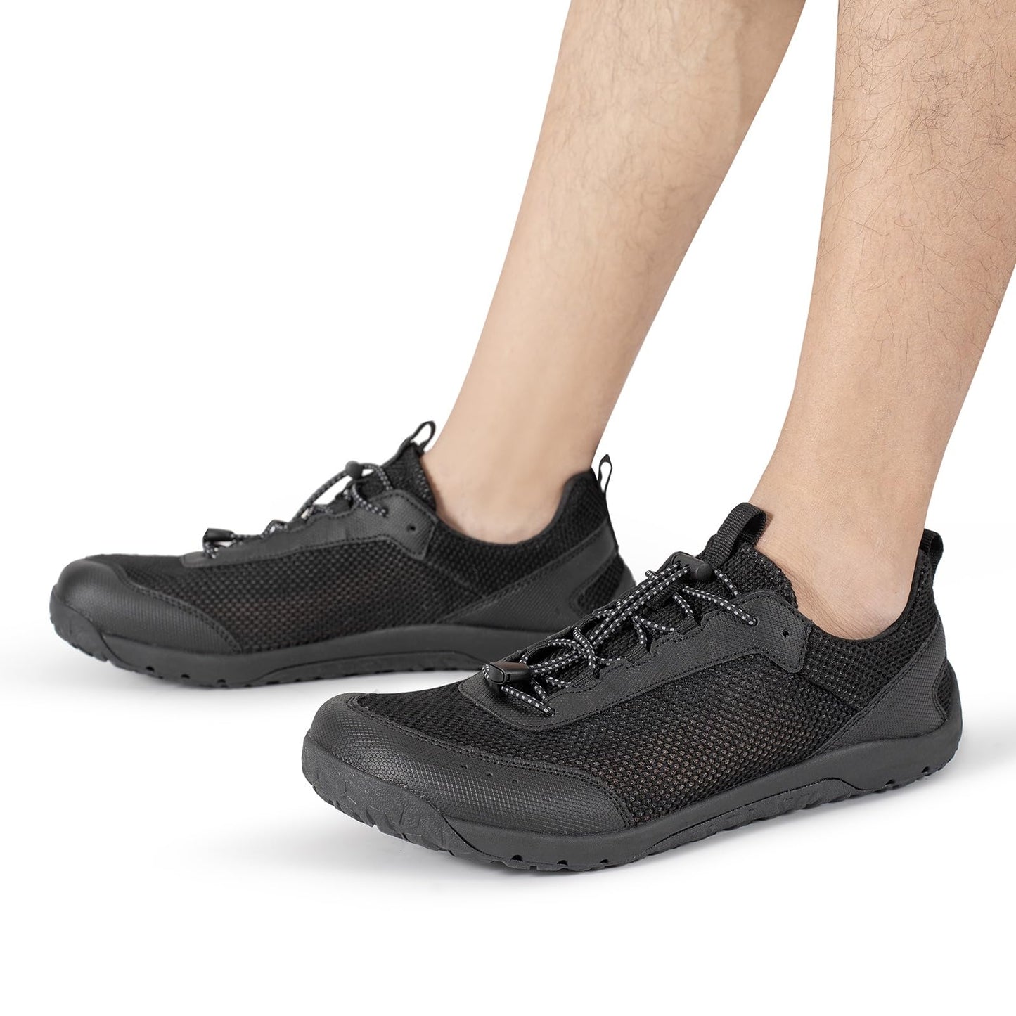 Mens Barefoot Water Shoes - Minimalist Zero Drop Swim Shoes with Wide Toe Box - Quick-Dry Aqua Socks for Beach, Kayak, Fishing & Boating Black Size 10