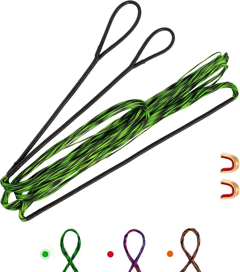 Archery Bowstring Set - Dacron Recurve Bow String Replacement with 2 Nocking Points | Fits 48-70 Inch Longbows, 12-16 Strands