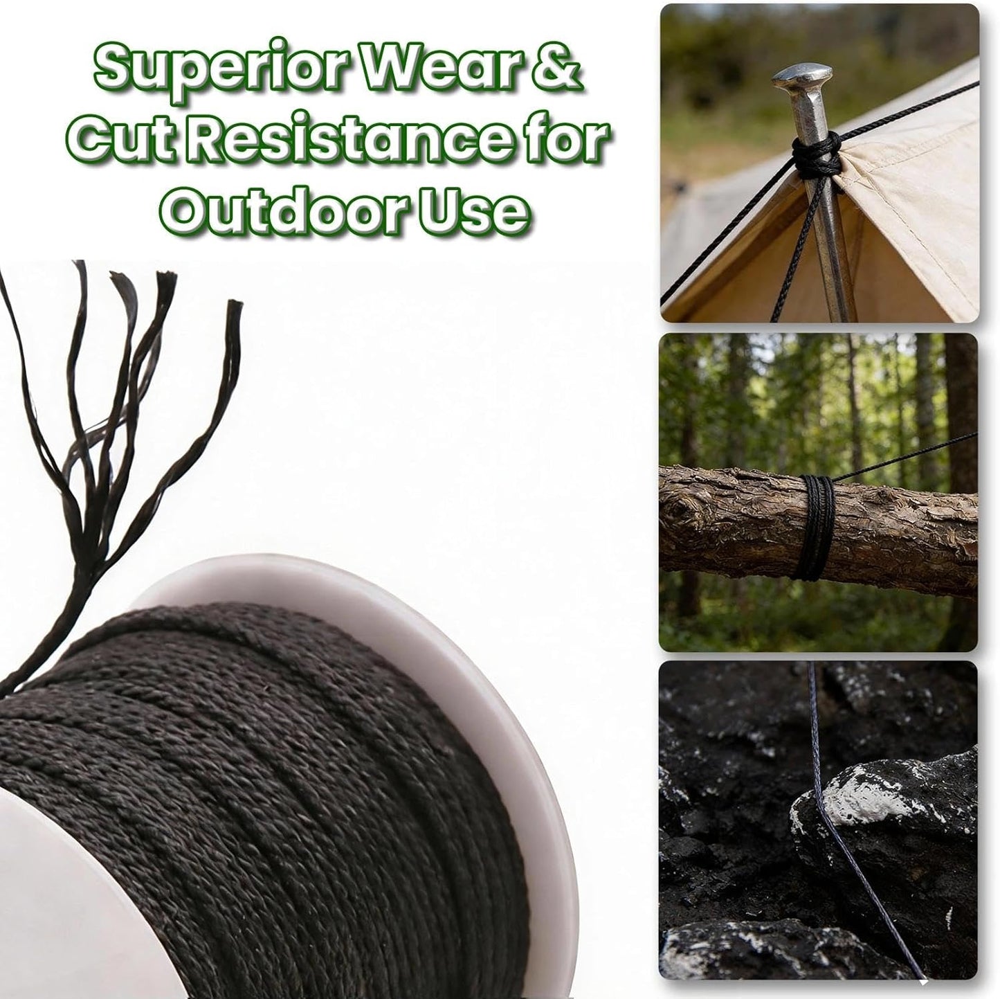 Kevlar Cord - High Tensile Strength Flame-Resistant Thread | 50-1500lb for Fishing, Camping & Outdoor Use