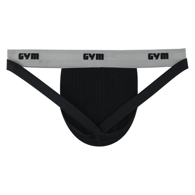 GYM 1" Waistband Swim/Run Jockstrap (Medium, Black)