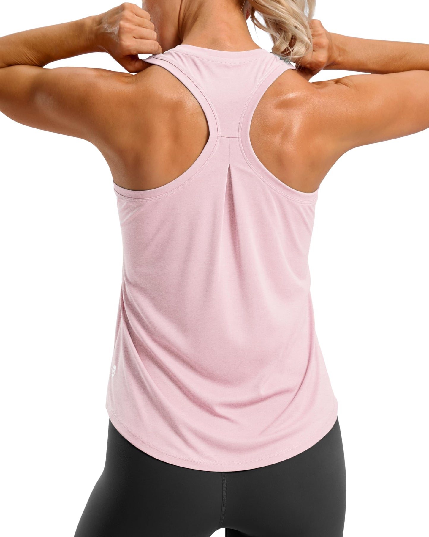 G Gradual Women's Workout Tank Tops Racerback Athletic Yoga Tops Loose Fit Sleeveless Running Gym Sports Shirts for Women(Pink,M)