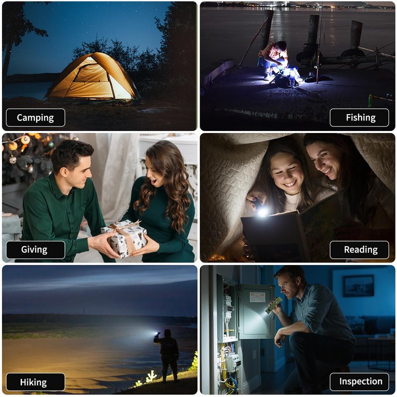 EDC Flashlight Rechargeable 2Pack, 9Mode Flat Flashlights High Lumens, LED Flashlight EDC, Small Flashlights Mini, Portable Pocket Flash Lights with UV Light, Magnetic Bright Flash Light for Working