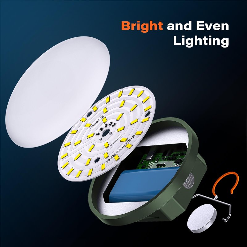 A2C Universal Magnetic LED Light - 800lm Ultra Bright, 5000mAh, Lasts 40H Runtime, USB Rechargeable, Magnetic+Hook Mount for Golf Cart/Camping/Roof/Outdoor