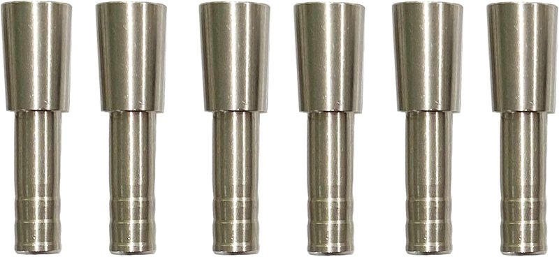 Precision Stainless Steel Half-Out Inserts for Archery - White | 5/16″ - .204" ID