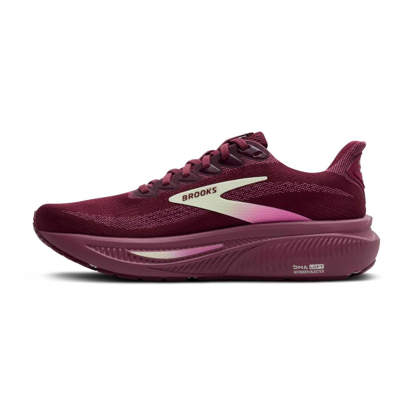 Brooks Women’s Ghost 17 Neutral Running Shoe - Burgundy/Pink/Green - 6.5 Medium