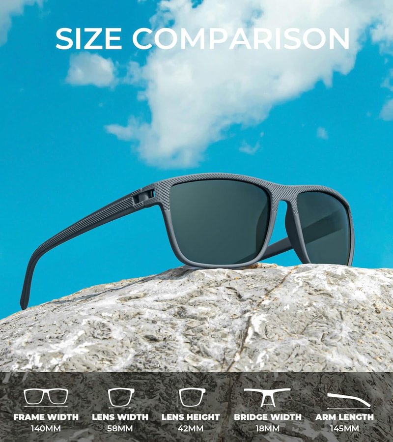 KALIYADI Polarized Sunglasses for Men - Lightweight UV Protection for Driving, Fishing & Golf