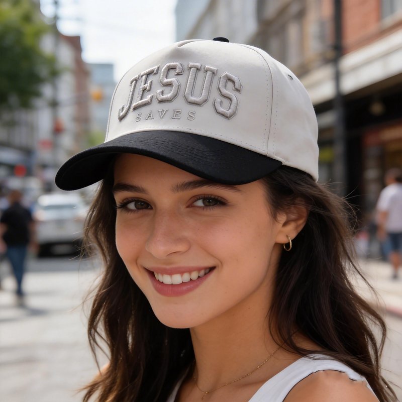 Bofemgt Christian Jesus Hats, Adjustable Denim Cotton Faith Blessed Baseball Cap for Men Women Black