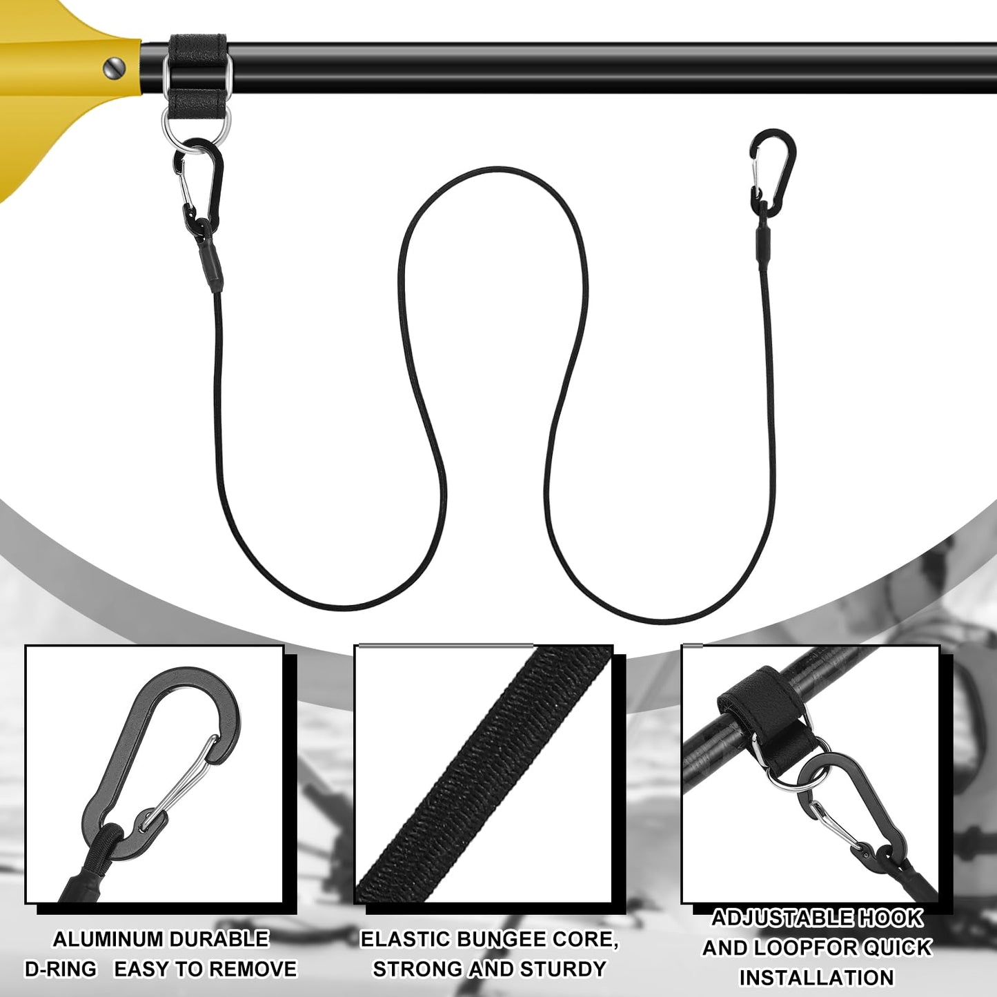 Civaner 4 Pack Kayak Paddle Leash Fishing Lanyard Kayak Fishing Accessories Kayak Paddle Cord Fishing Pole Tether Fishing Rod Straps for Fishing Tools, Rods, Paddles