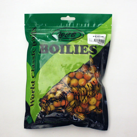 WCB Carp Baits High Protein Boilies 16 mm 1 lb bag - Carp Fishing Bait - Ideal for Carp Fishing (Flavor: Peach)